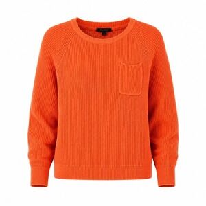 Talbots Womens Sweater 2X Pima Cotton Orange Shaker Stitch Crew Neck Raglan